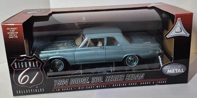 1964 Dodge 330 Series Sedan Highway 61 1:18 Diecast Car - Turqoise - Image 1 of 4