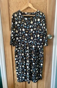 Seasalt Tamsin Dress Size 16 Black Blue Brown - Picture 1 of 10