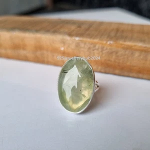 Lovely Prehnite Gemstone Ring 925 Sterling Silver Anniversary Gift Ring PG6736 - Picture 1 of 5
