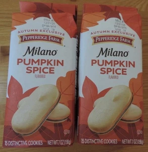 2x Pepperidge Farm Milano Pumpkin 🎃 Spice Flavored Cookies, 7 Oz Bag - Picture 1 of 4