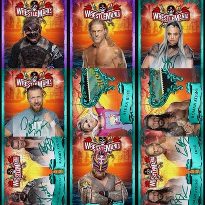 WWE **DIGITAL** TOPPS SLAM 2021 WRESTLEMANIA 37 LOT OF 9 RARE CARDS - Image 1 of 4