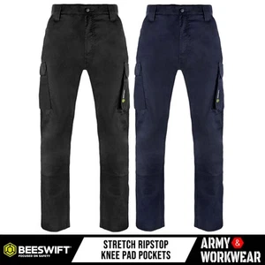 Beeswift Granada Stretch Ripstop Work Trousers Cargo Combat & Knee Pockets - Picture 1 of 9