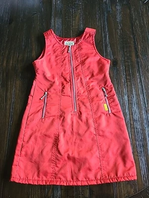 Vestido tipo jersey de invierno vintage The Childrens Place cremalleras rojas niñas talla 8 Foto 1 de 4