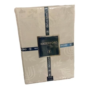 Waterford Hanukkah Tablecloth Damask Oblong 70 x 104 Grey Festival Of Lights - Picture 1 of 6