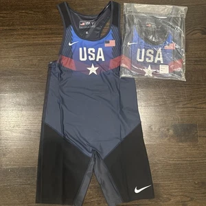 Nike USA Weightlifting Wrestling Singlet National Team Gym Stars - XL - Nuovo - Foto 1 di 6