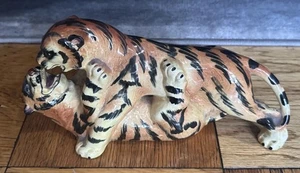 Estatuilla de cerámica vintage de los años 60-70 de los tigres luchadores hecha en Japón mediados de siglo MCM - Imagen 1 de 6