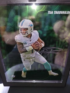 Tua Tagovailoa 2024 Fanatics Under Wraps NFL Emanate Football Auto /99 Green  - Picture 1 of 4