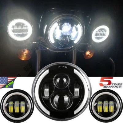 Faros antiniebla LED 7" 4,5" para Honda Shadow ACE Aero VT 750 1100 Foto 1 de 4