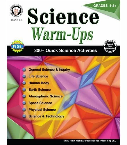Mark Twain Science Warm-Ups Activity Book, Workbook for Grades 5 and Up, Space,  - Image 1 of 1