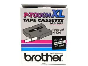 Neu Original Brother P-Touch TX-1111 Bandkassette schwarz auf klar Etikettenband - Bild 1 von 2