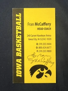 Fran McCaffrey Autogramm Visitenkarte Iowa Hawkeyes Basketball - Bild 1 von 1