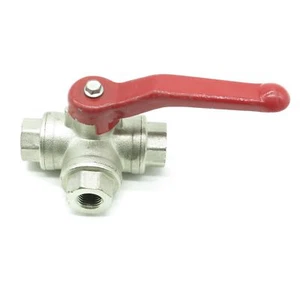Valvola a sfera in acciaio inox 3 vie 1/4 pollice valvola di intercettazione distributore valvola di blocco maniglia a leva - Foto 1 di 5