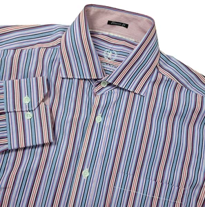 Bugatchi Uomo Classic Fit Mens Large Multicolor Striped Button Up Long Sleeve - Picture 1 of 7