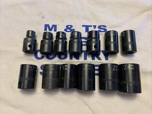 Matco Tools 1/2" Drive 13pc 6pt Metric Impact Socket Set SCPM106TA +3 extra - Picture 1 of 9