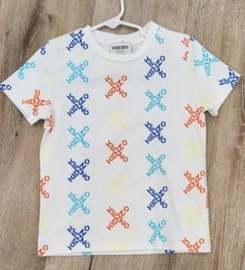 KENZO Kids' Size 6 White X Logo Short Sleeve Tee Great Condition  - Picture 1 of 5