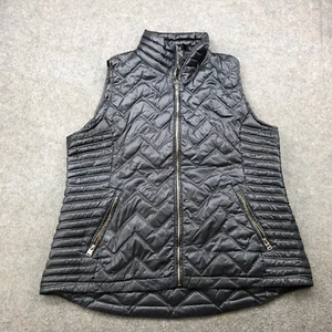 Calvin Klein Vest Womens 1X Black Quilted Puffer Full Zip Sleeveless Down - Picture 1 of 8