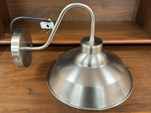 Pottery Barn WRIGHT Outdoor Metal Sconce in Nickel Finish, New in Open Box - Picture 1 of 12