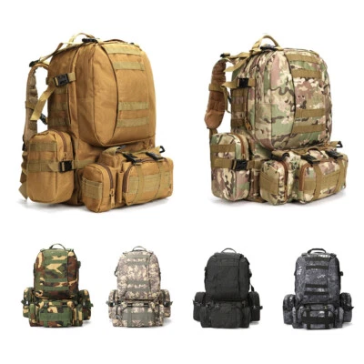 Mochila táctica militar al aire libre 75L mochila camping impermeable senderismo bolsas  Foto 1 de 4