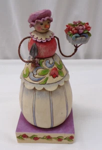 2008 Enesco Jim Shore Heartwood Creek "Winter Blossoms" Snowman W/ Flowers - Picture 1 of 7