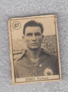 rare Football card BRANKO ZEBEC FC Partizan Belgrade Yugoslavia 1950s soccer - Picture 1 of 2