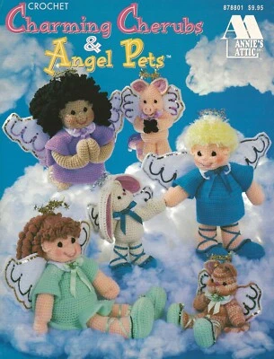 Charming Cherubs & Angel Pets Crochet Piglet Puppy Teddy Bear Calf Kitten Pious - Image 1 of 2