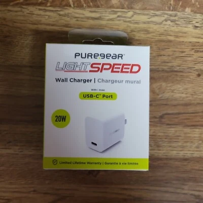 PureGear LightSpeed 20W USB-C Wall Charger - White (63546PG) - Image 1 of 4