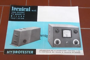Brochure TECNICAL Milano HYDROTESTER grado di umidità 1950 Pubblicità depliant - Picture 1 of 2