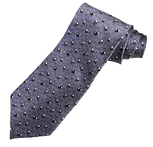 Ling Wei Silk Gray Blue Panda Print Mens Neck Tie 3 3/4x58 in - Picture 1 of 5