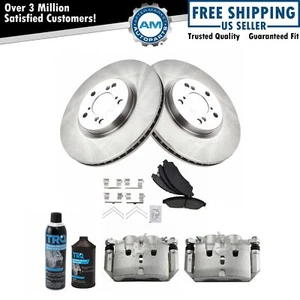 Front Brake Calipers Ceramic Pads & Rotors Fits 2009-2015 Honda Pilot - Picture 1 of 9
