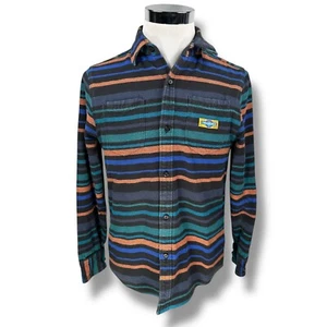 The Hundreds Flannel Shirt Men Medium Multi Striped Cotton Long Sleeve Button Up - Picture 1 of 10