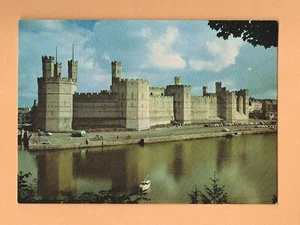 Caernarvon Castle Eagle, Queen's and Black Towers from Coed Postcard UK Wales - Bild 1 von 2
