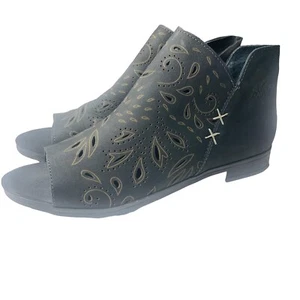 Sandalias COOLWAY Cuero Negro Corte Láser Gladiador NELIA Cremallera Punta abierta 9.5 - Imagen 1 de 8