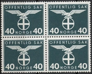504 Norwegen 1942-44, T 56 postfrisch, Suncross 40-øre, SC #O52, MI D52. - Bild 1 von 1