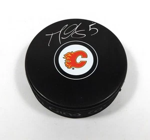 Disco de hockey de recuerdo firmado por Mark Giordano NHL llamas estanque congelado automático - Imagen 1 de 2