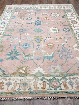 Turkish Bohemian Rug,Turkish Oushak Rug,Turkish Contemporary Oushak Rug,6x9 Ft - Image 1 of 4