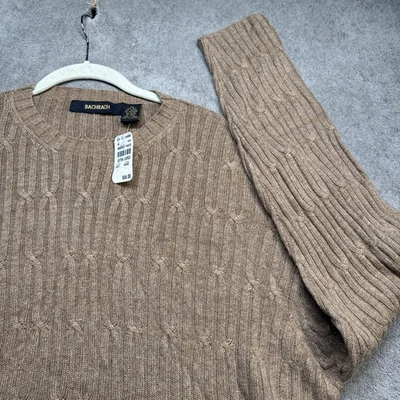 Suéter Bachrach Para Hombre Beige Cuello Redondo XL Mezcla Seda Alpaca Suave Clásico Foto 1 de 4