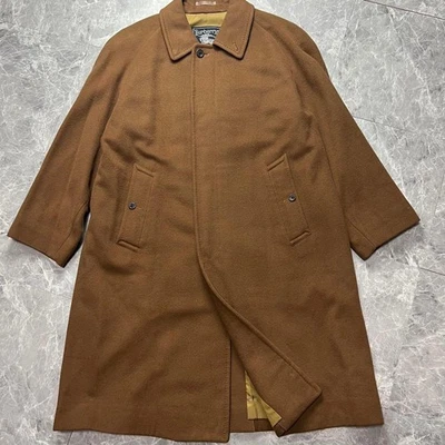 BURBERRY Vintage Cashmere Wool Long Balmacaan Coat Camel Brown Men's From Japan - Image 1 of 4