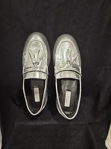 Steven New York by Steve Madden Beryn Quasten-Loafer silberne Schuhe 9,5 M - Bild 1 von 9