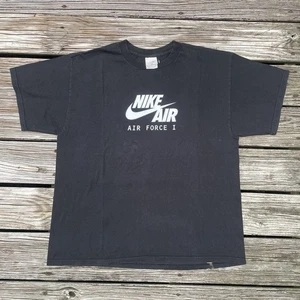 Vintage Nike Air Force 1 Early 2000s Black T Shirt Size XL - Picture 1 of 6