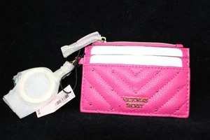 Victoria Secret Schlüsselanhänger neu aus altem Lagerbestand ~~ heiß HEISS rosa gold Nieten gesteppt Kartenetui! - Bild 1 von 14