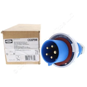 Hubbell Watertight IEC 309 Pin & Sleeve Male Plug 30A 120/208V 3ØY 4P5W C530P9W - Picture 1 of 11