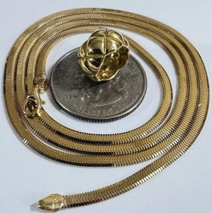 New 18K 750 Real Fine Saudi Gold Quilted Necklace 17.5”/18” Inch Long 9.2g 3.2mm - Picture 1 of 24