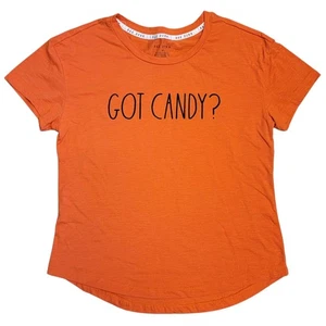 Rae Dunn Got Candy Halloween TShirt Womens Sz M Orange Black Short Sleeve Casual - Picture 1 of 4