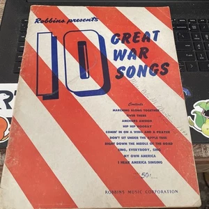 Robbins Presents 10 Great War Songs 1942 Vintage Sheet Music  - Picture 1 of 4