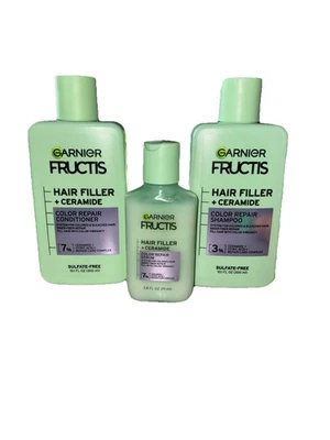 Garnier Fructis Hair Filler & Ceramide Color Repair Shampoo Conditioner & Serum - image 1 of 2