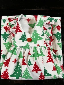 Christmas Tree Themed Girls Dress Custom Size 8 No Brand - Picture 1 of 3