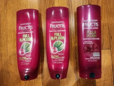 3 Pack Garnier Fructis Full & Plush - Fortifying Conditioner - 1x 12 OZ 2x 13 OZ - Image 1 of 4