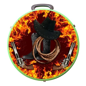 AH Hilason lata mediana de capacidad de 4 cuerdas con atractivo cuero genuino impreso - Imagen 1 de 19