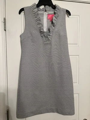 Lilly Pulitzer Women's Ruffled Sleeveless Gray Tisbury Sweater Dress Size M - Image 1 of 4