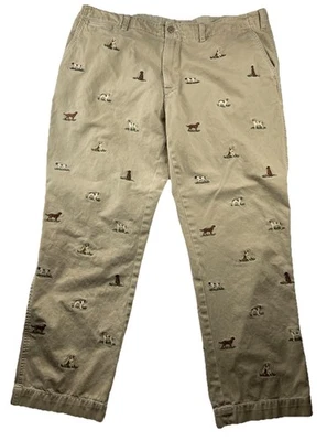 De Colección Polo Ralph Lauren 40x32 (41x29.5) Caqui Chino Critter Pantalones Caza Perros Y2K Foto 1 de 4
